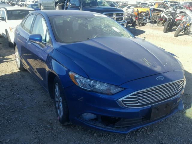 3FA6P0H72HR125977 - 2017 FORD FUSION SE BLUE photo 1