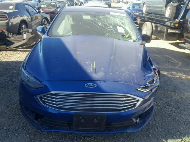 3FA6P0H72HR125977 - 2017 FORD FUSION SE BLUE photo 7