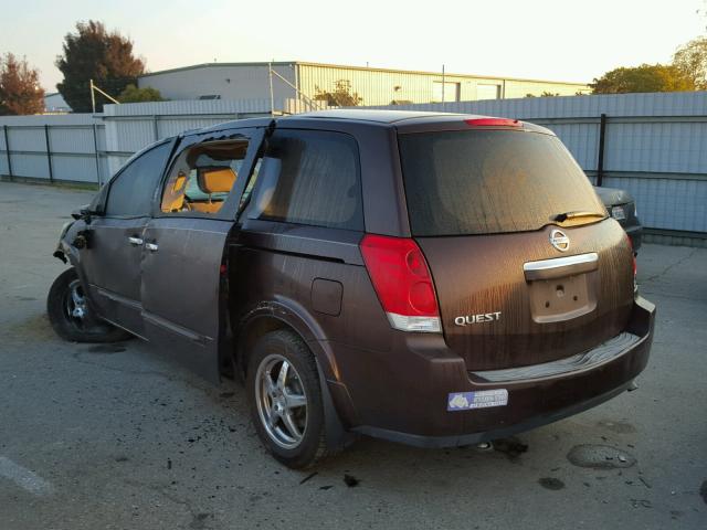 5N1BV28U67N104532 - 2007 NISSAN QUEST S BURGUNDY photo 3