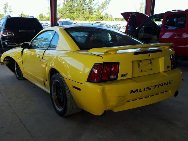 1FAFP42X31F123075 - 2001 FORD MUSTANG GT YELLOW photo 3