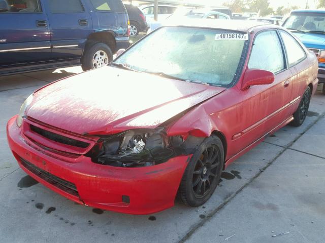 1HGEJ6123YL074661 - 2000 HONDA CIVIC DX RED photo 2