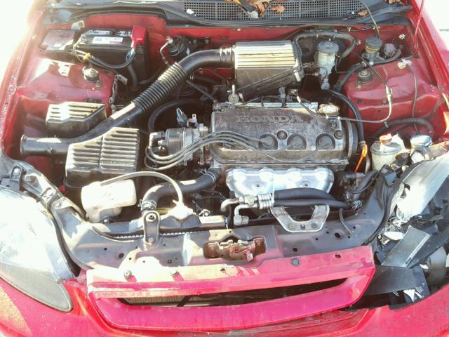 1HGEJ6123YL074661 - 2000 HONDA CIVIC DX RED photo 7