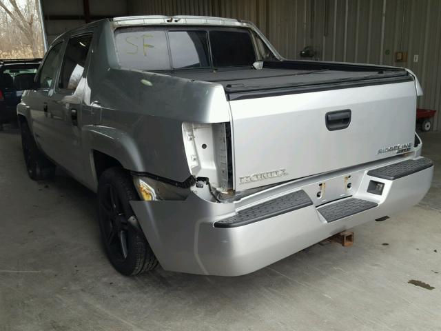 2HJYK16267H532284 - 2007 HONDA RIDGELINE SILVER photo 3