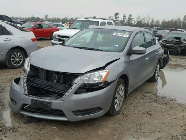 3N1AB7AP3EY249265 - 2014 NISSAN SENTRA S GRAY photo 2