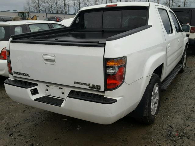 2HJYK16587H538162 - 2007 HONDA RIDGELINE WHITE photo 4