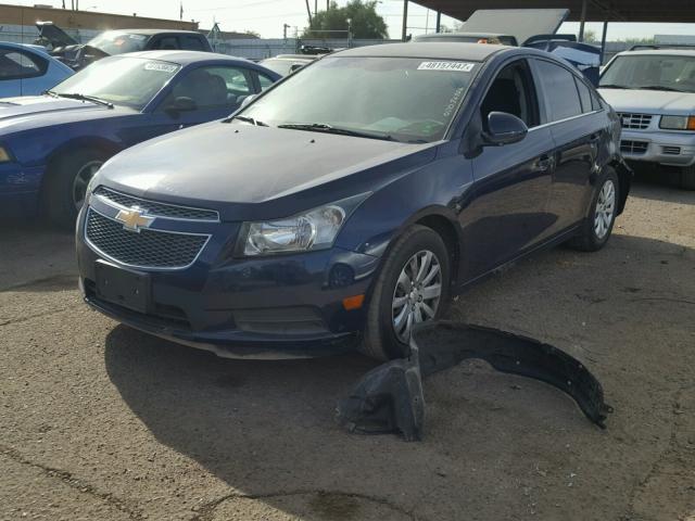 1G1PF5S93B7198873 - 2011 CHEVROLET CRUZE LT BLUE photo 2