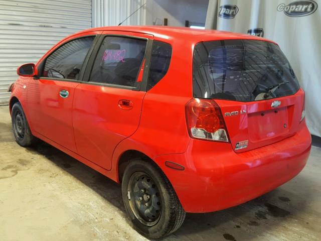 KL1TD62685B502425 - 2005 CHEVROLET AVEO BASE RED photo 3