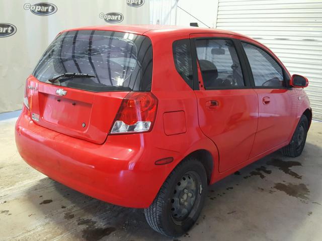 KL1TD62685B502425 - 2005 CHEVROLET AVEO BASE RED photo 4
