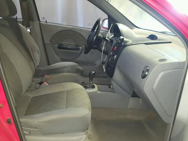 KL1TD62685B502425 - 2005 CHEVROLET AVEO BASE RED photo 5