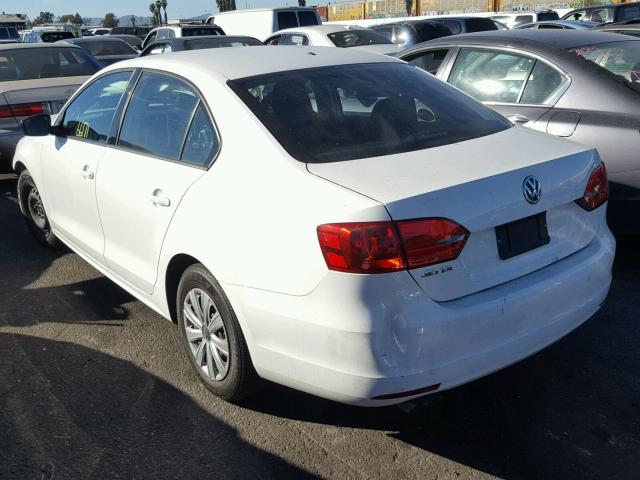 3VW2K7AJ7DM290322 - 2013 VOLKSWAGEN JETTA BASE WHITE photo 3