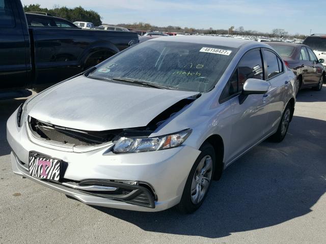 19XFB2F53EE029266 - 2014 HONDA CIVIC LX SILVER photo 2