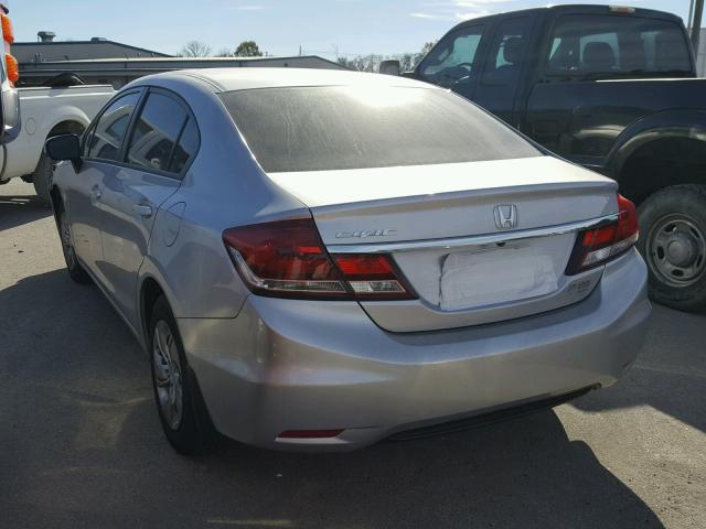 19XFB2F53EE029266 - 2014 HONDA CIVIC LX SILVER photo 3