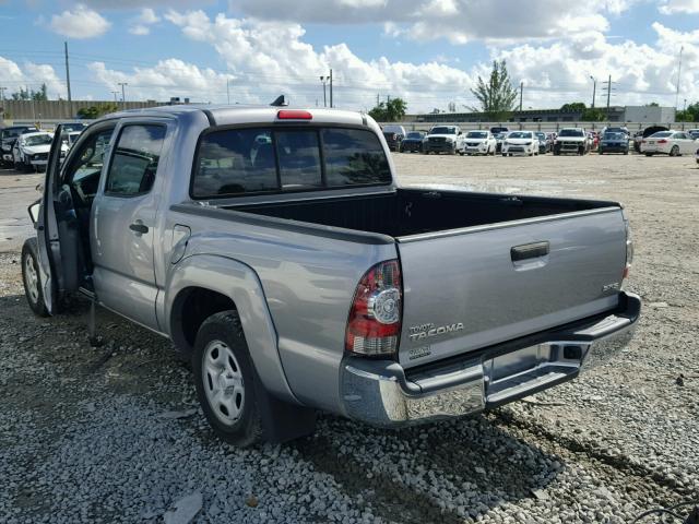 5TFJX4CN0EX046683 - 2014 TOYOTA TACOMA DOU SILVER photo 3