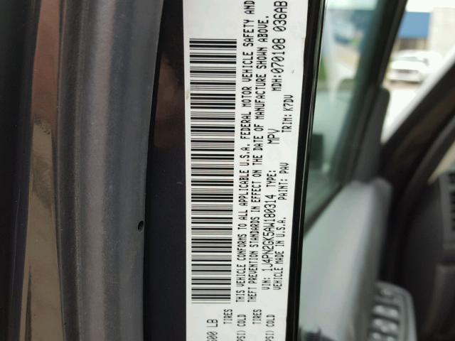 1J4PN2GK5AW180314 - 2010 JEEP LIBERTY SP BLACK photo 10