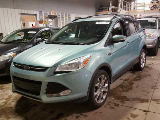 1FMCU9HX3DUC69773 - 2013 FORD ESCAPE SEL TEAL photo 2