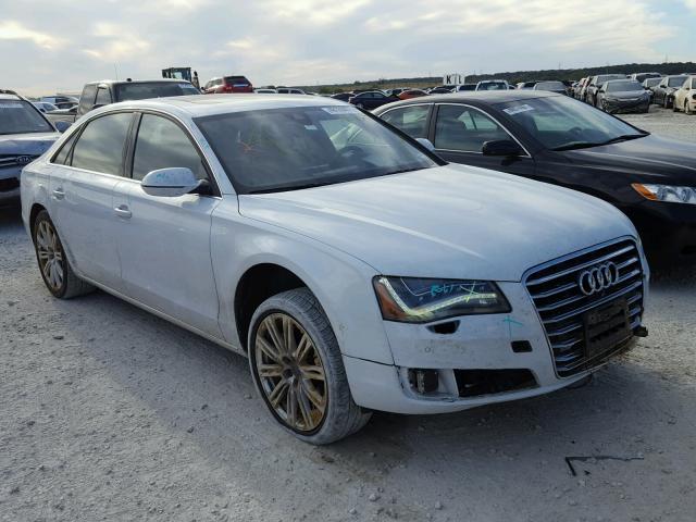 WAURGAFD5EN008623 - 2014 AUDI A8 L QUATT WHITE photo 1