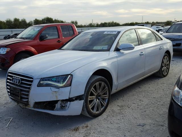 WAURGAFD5EN008623 - 2014 AUDI A8 L QUATT WHITE photo 2