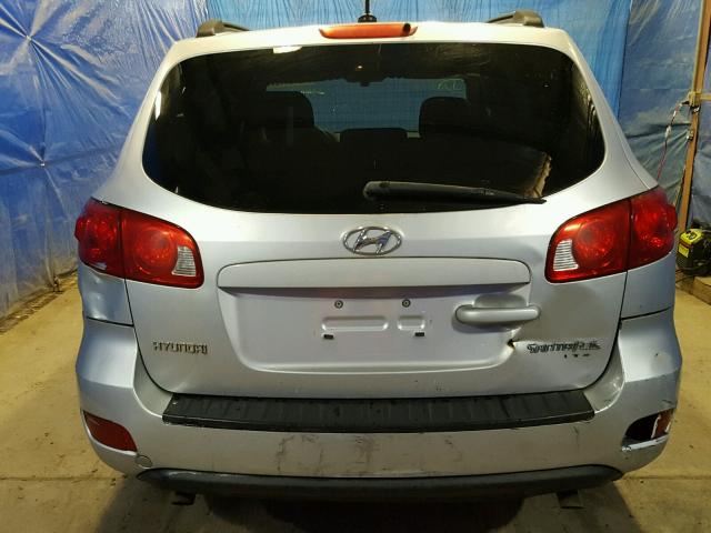 5NMSG73D68H136902 - 2008 HYUNDAI SANTA FE G SILVER photo 9