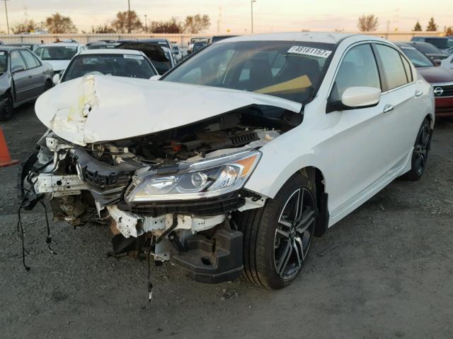 1HGCR2F57HA273445 - 2017 HONDA ACCORD SPO WHITE photo 2