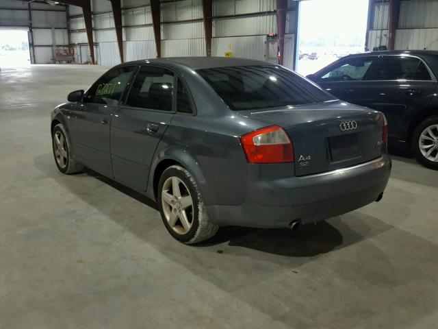 WAUJC68E13A147695 - 2003 AUDI A4 1.8T GRAY photo 3