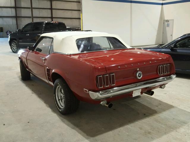 9R03H123957 - 1969 FORD MUSTANG RED photo 3