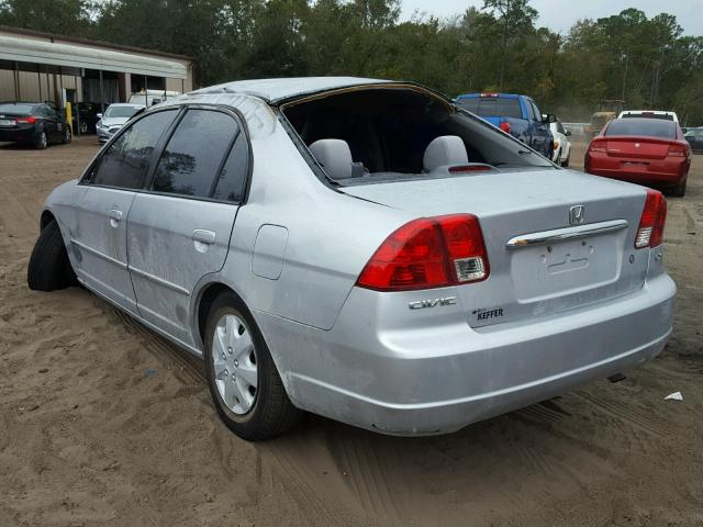 2HGES15593H585186 - 2003 HONDA CIVIC LX SILVER photo 3