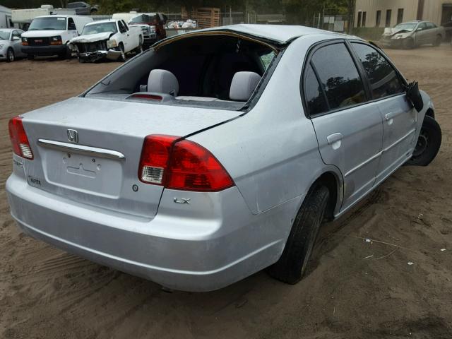 2HGES15593H585186 - 2003 HONDA CIVIC LX SILVER photo 4