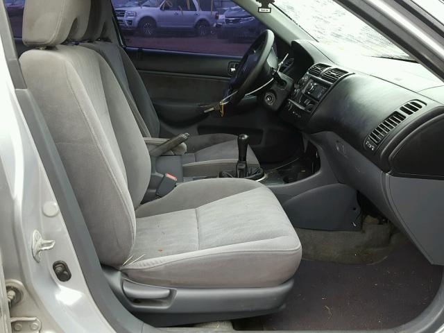 2HGES15593H585186 - 2003 HONDA CIVIC LX SILVER photo 5