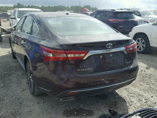 4T1BK1EB1JU288605 - 2018 TOYOTA AVALON XLE MAROON photo 3