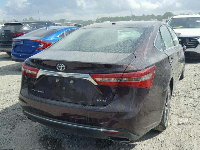 4T1BK1EB1JU288605 - 2018 TOYOTA AVALON XLE MAROON photo 4