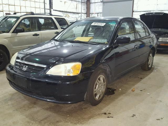 2HGES15571H596684 - 2001 HONDA CIVIC LX BLACK photo 2