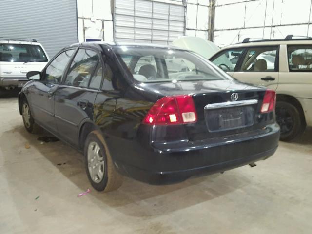 2HGES15571H596684 - 2001 HONDA CIVIC LX BLACK photo 3