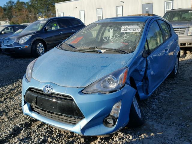 JTDKDTB34G1119485 - 2016 TOYOTA PRIUS C BLUE photo 2