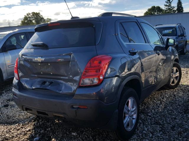 3GNCJLSB9GL172591 - 2016 CHEVROLET TRAX 1LT GRAY photo 4