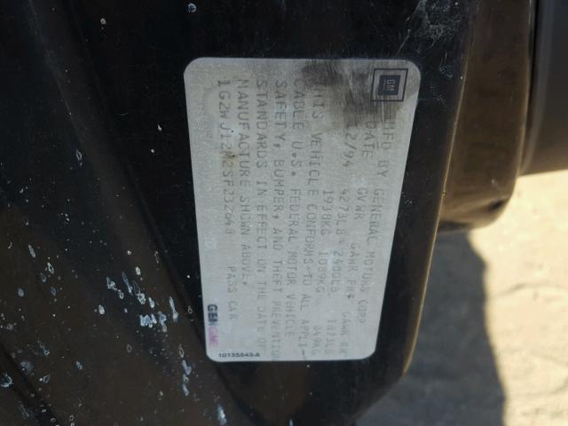 1G2WJ12M2SF232648 - 1995 PONTIAC GRAND PRIX BLACK photo 10