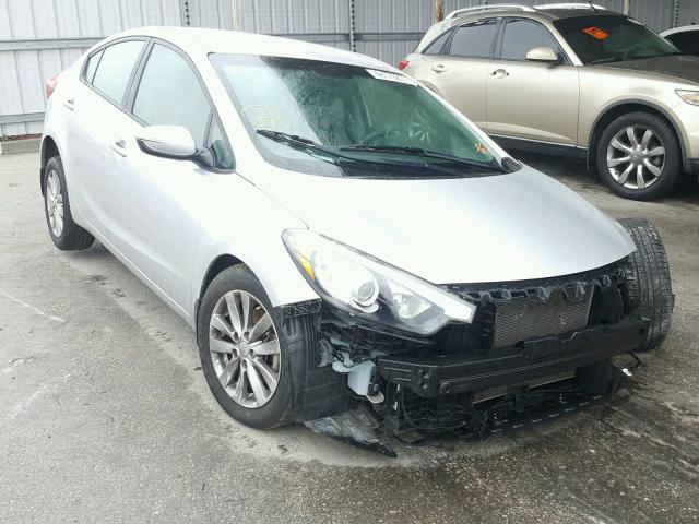 KNAFX4A69E5080454 - 2014 KIA FORTE LX SILVER photo 1