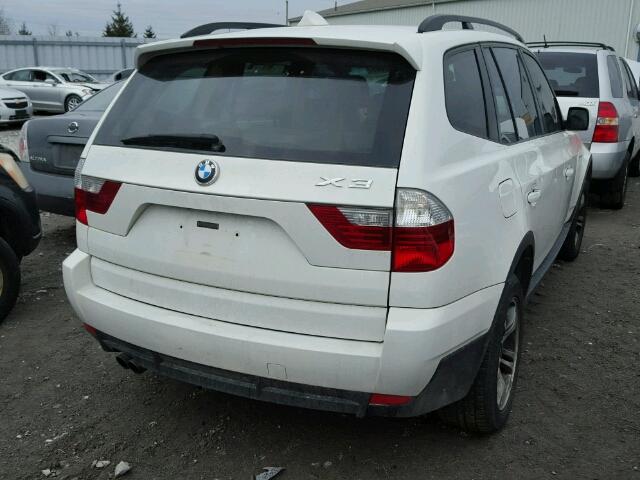 WBXPC73448WE52092 - 2008 BMW X3 3.0I WHITE photo 4