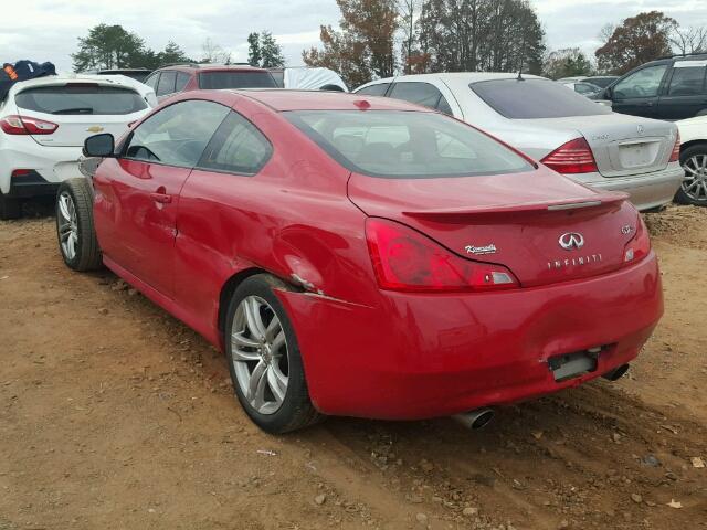 JNKCV64E28M118884 - 2008 INFINITI G37 BASE RED photo 3