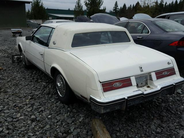 1G4EZ57Y7FE411603 - 1985 BUICK RIVIERA WHITE photo 3