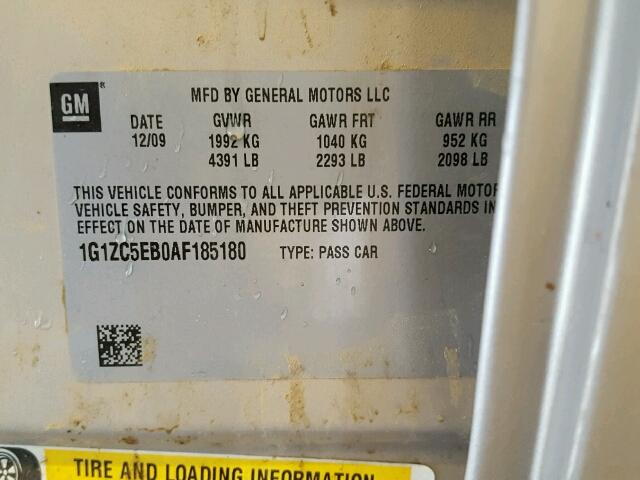 1G1ZC5EB0AF185180 - 2010 CHEVROLET MALIBU 1LT 棕色 照片 10