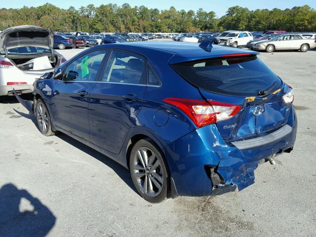 KMHD35LH4GU292337 - 2016 HYUNDAI ELANTRA GT BLUE photo 3