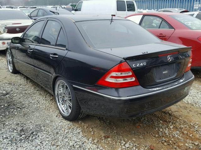 WDBRF61J72F285830 - 2002 MERCEDES-BENZ C 240 BLACK photo 3