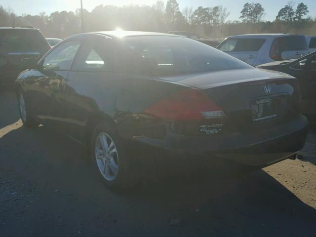 1HGCM723X7A012843 - 2007 HONDA ACCORD LX BLACK photo 3