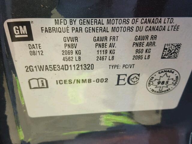 2G1WA5E34D1121320 - 2013 CHEVROLET IMPALA LS GRAY photo 10