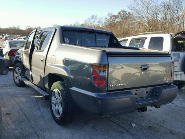 5FPYK1F54BB455189 - 2011 HONDA RIDGELINE GRAY photo 3