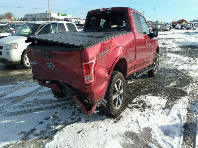 1FTEX1EP2HFA14908 - 2017 FORD F150 SUPER RED photo 4