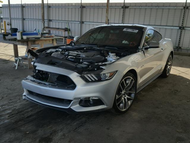 1FA6P8CF8G5326703 - 2016 FORD MUSTANG GT SILVER photo 2