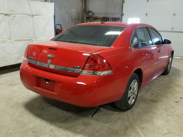 2G1WB57K091223738 - 2009 CHEVROLET IMPALA LS RED photo 4