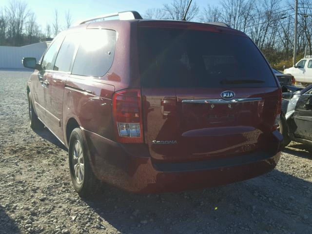 KNDMG4C75C6433067 - 2012 KIA SEDONA LX RED photo 3