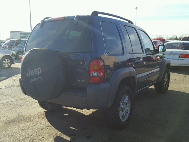 1J4GL48K62W251893 - 2002 JEEP LIBERTY SP BLUE photo 4